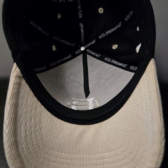 Holy Ground Sneaker Brea Shop Official 5 Panel Black / Cream Snapback Hat EUC - Picture 5 of 6